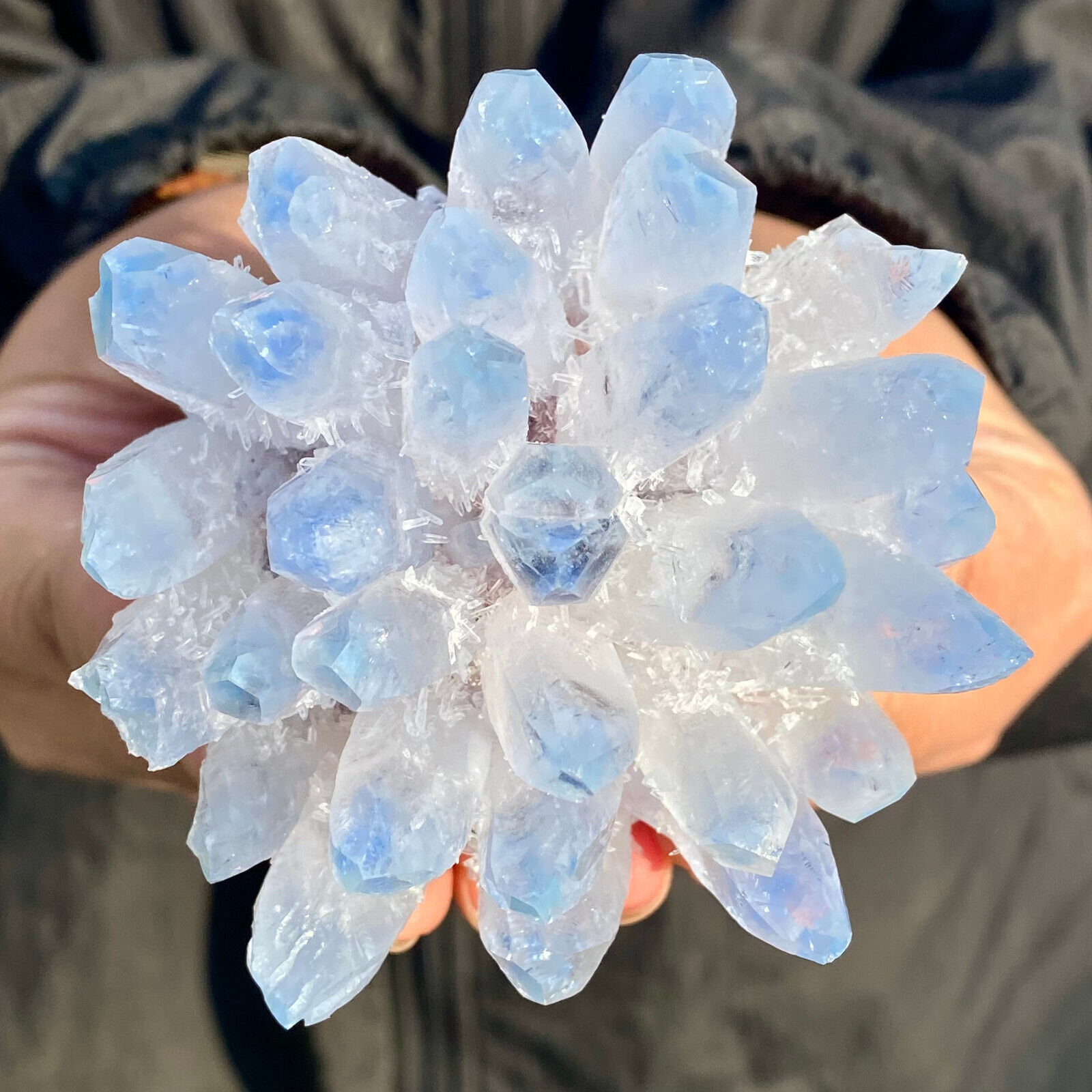 310G New Find Blue Phantom Quartz Crystal Cluster Mineral Specimen Healing.