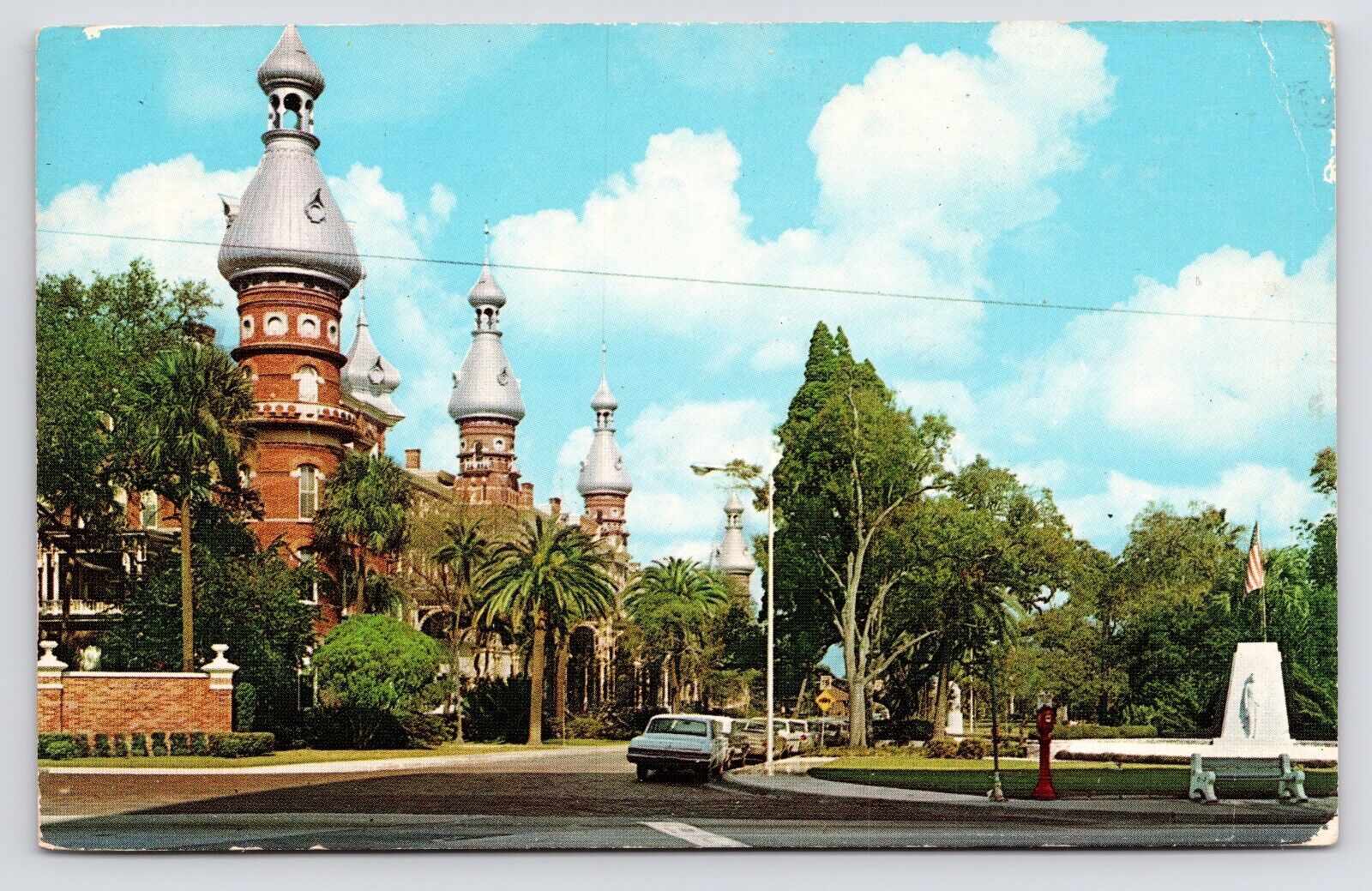 1960s University of Tampa Campus Fountain Exterior Vintage Florida FL Postcard