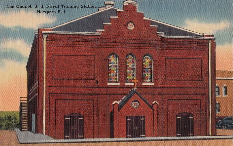 Postcard The Chapel US Naval Training Station Newport RI 