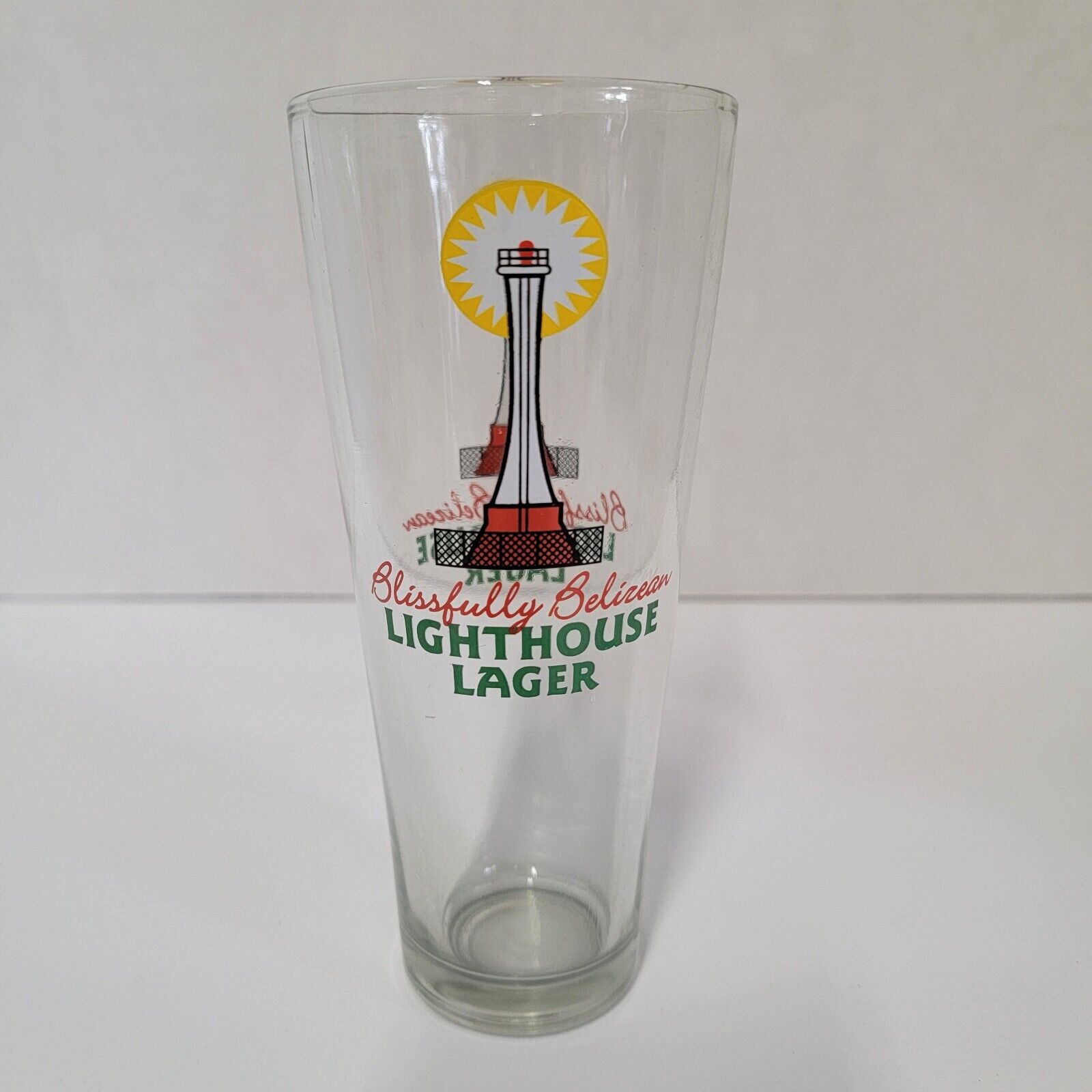 Lighthouse Lager Beer Glass Belize Brewing Co. Blissfully Belizean 