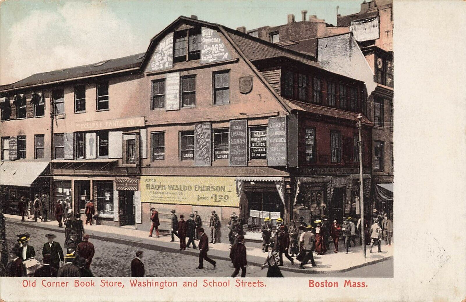 1900's Boston, MA Postcard Old Corner Bookstore   UNPOSTED  MA086
