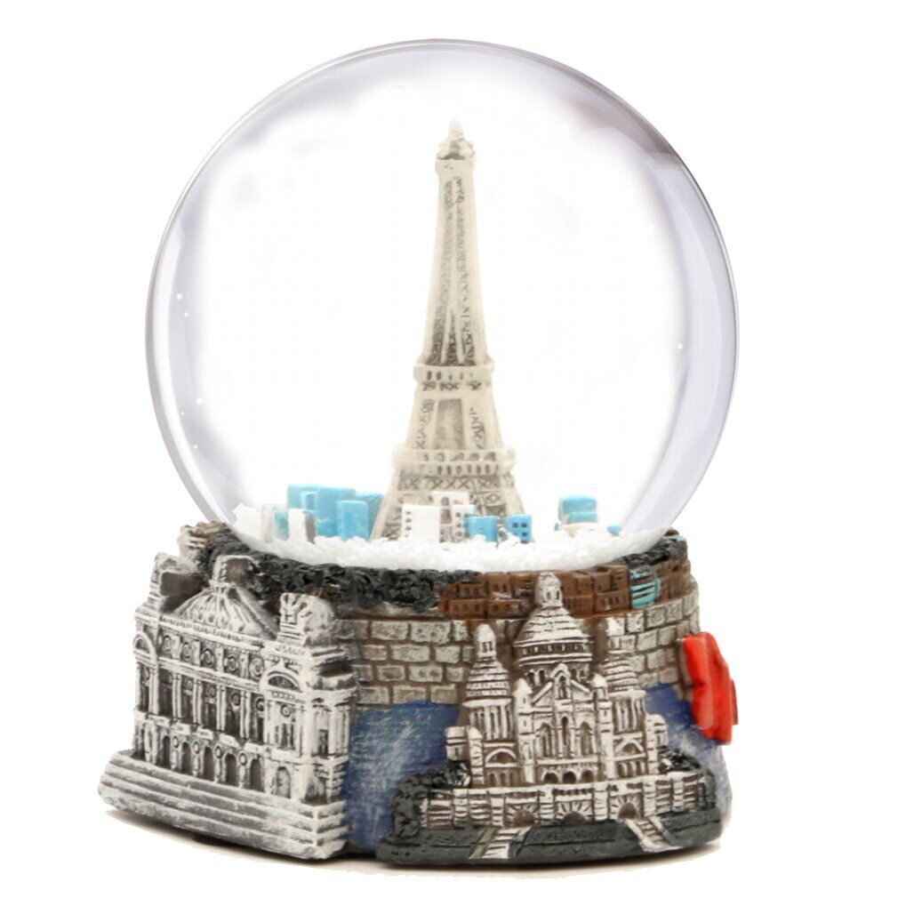 Paris Eiffel Tower Snow Globe Souvenir (3.5 Inches Tall), 65mm Glass Globes