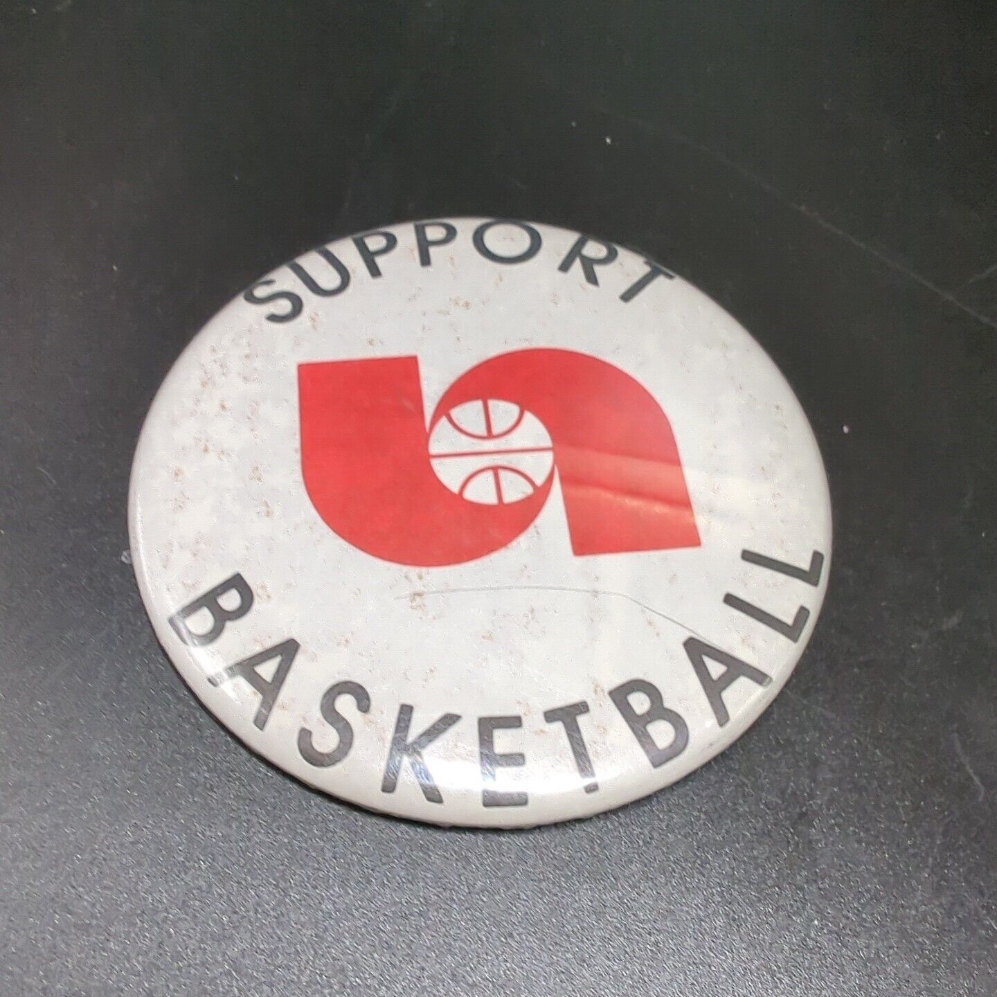 Vintage University of Nebraska Lincoln Huskers UNL Basketball Pinback Button 