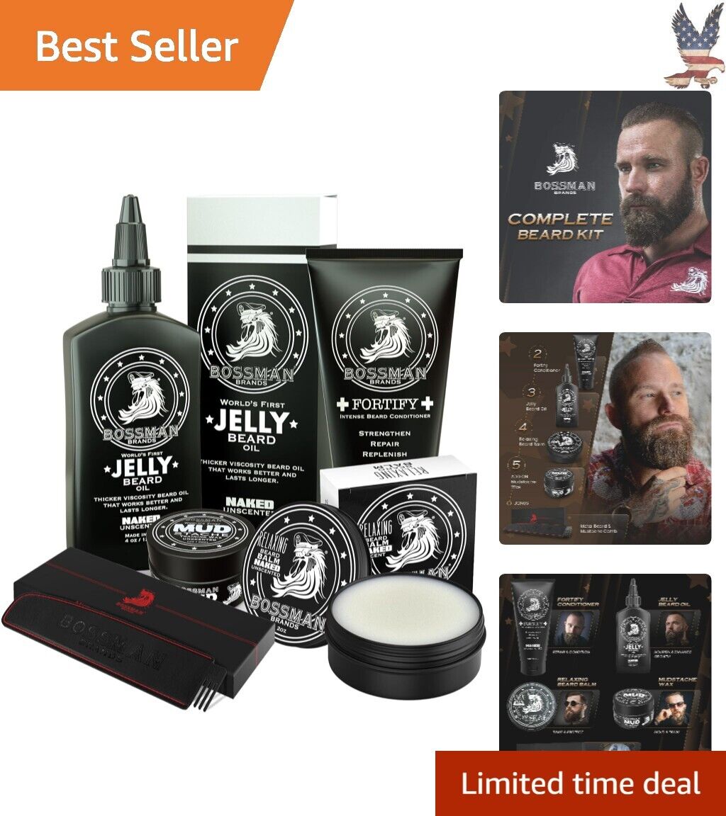 Beard Grooming Kit - Fortify Conditioner - Jelly Oil - Relaxing Balm - Wax