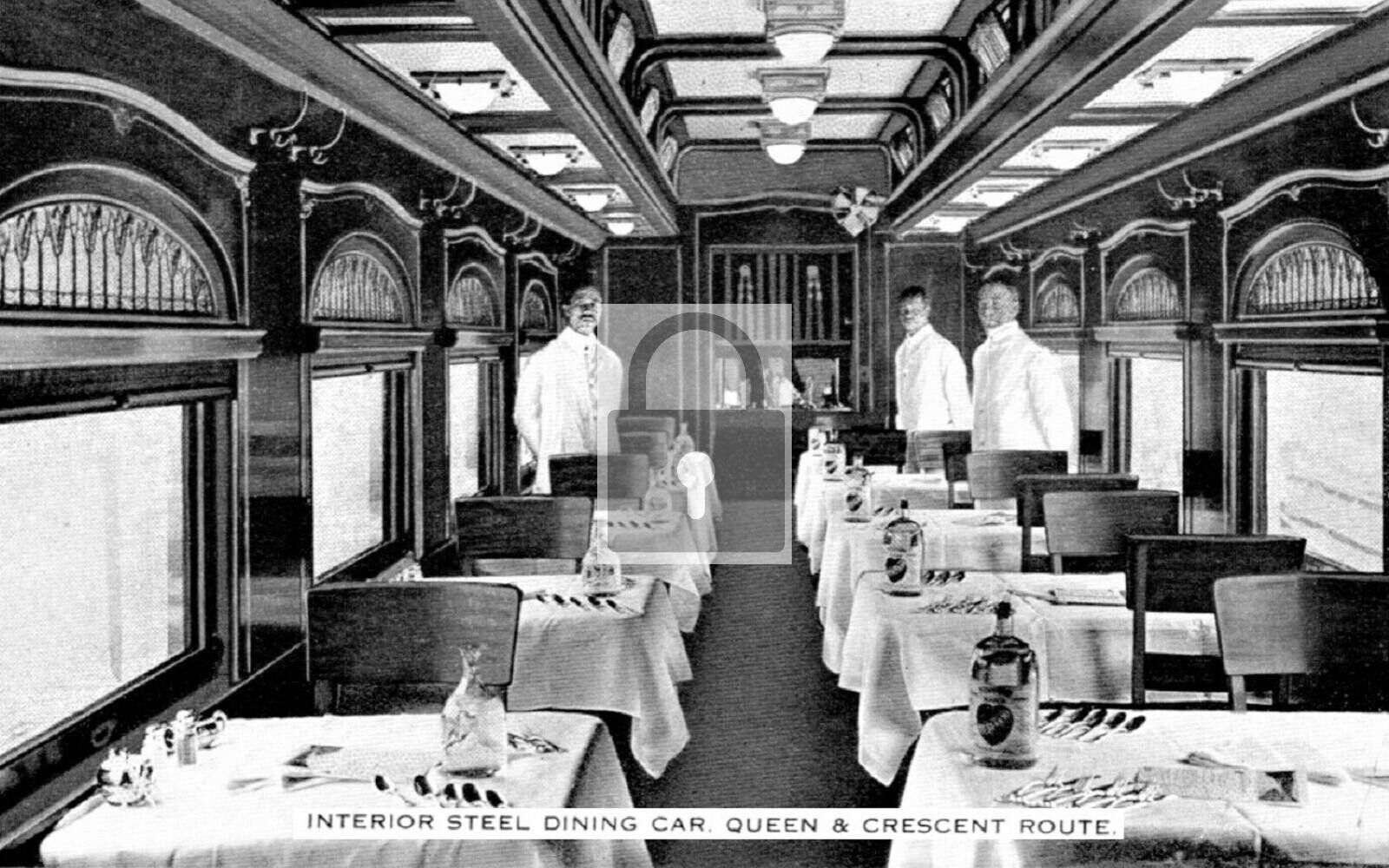 Southern Railroad Interior Dining Queen & Crescent Ohio OH Reprint Postcard