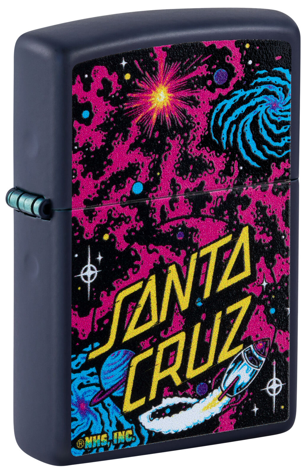 Zippo Santa Cruz Outer Space Galaxy Design Navy Matte Windproof Lighter, 48414