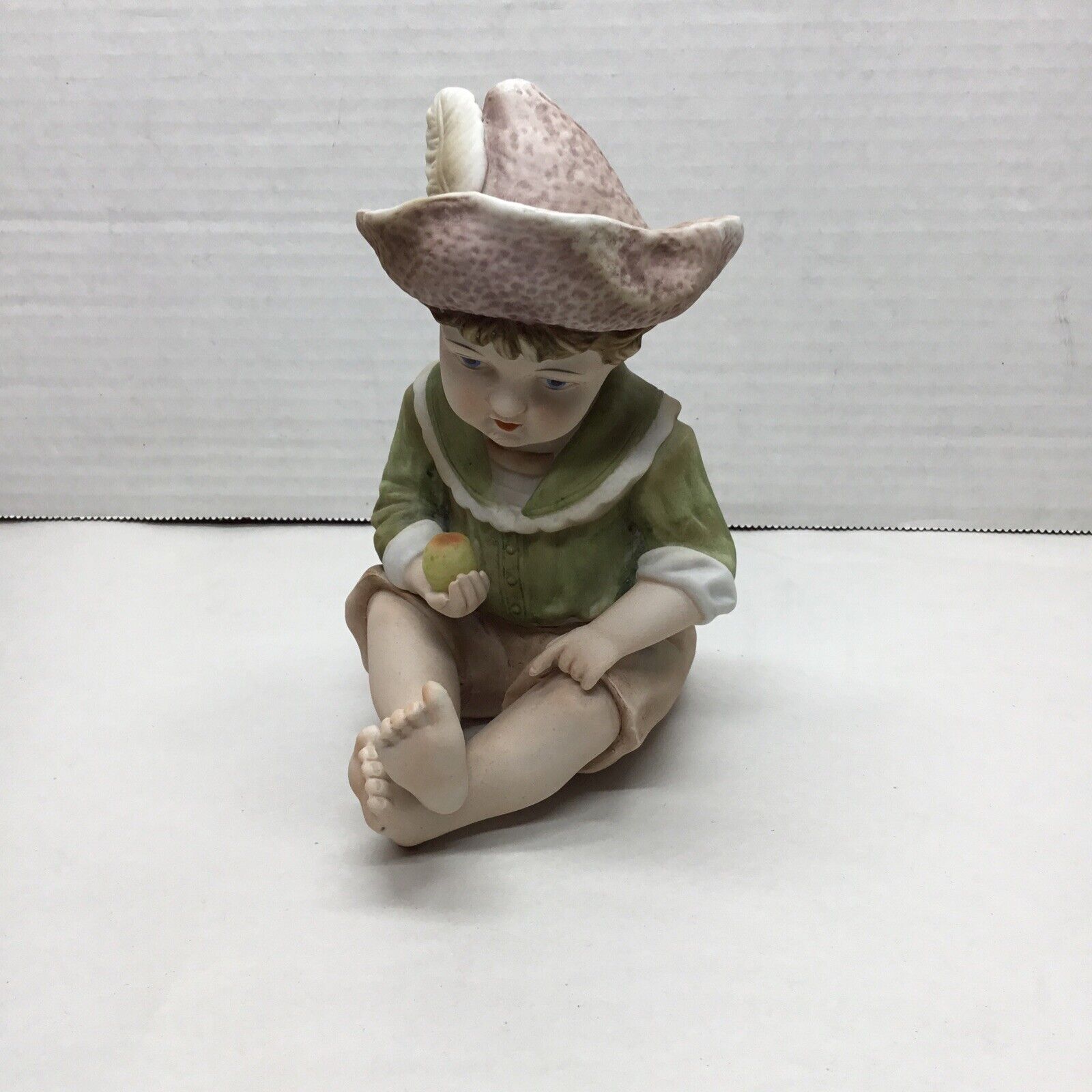  Piano Baby Boy w/Apple Bisque Porcelain Figurine Design  Sedek  #6162