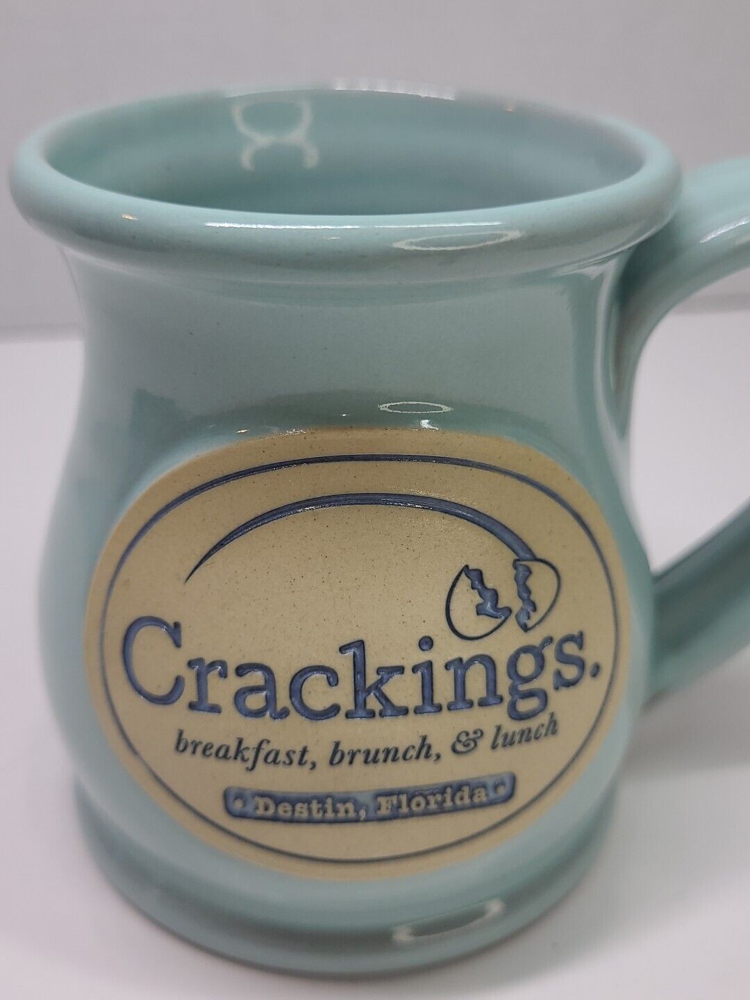 Deneen Coffee Mug Destin Florida Crackings Souvenir Mug Turquoise Seafoam Blue