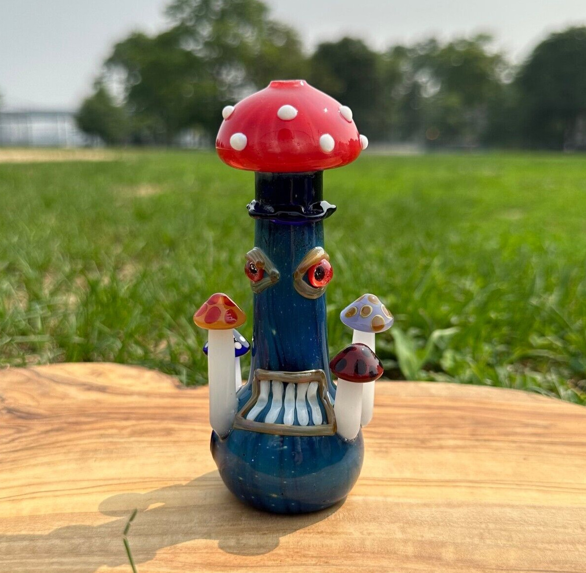 Angry Mushroom Glass Pipe Smoking Hand Spoon Tobacco Bowl