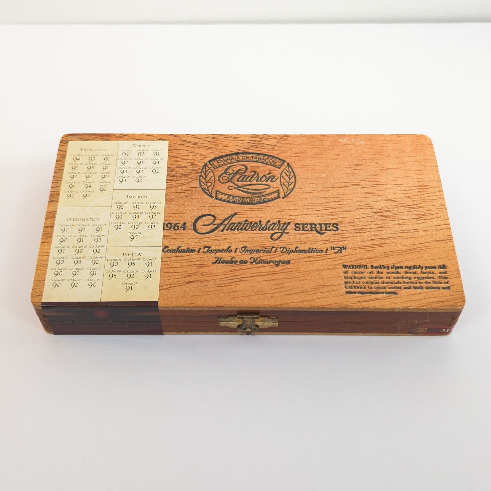PADRON 1964 Anniversary Series MADURO Wood Cigar Box Crafting Storage Jewelry