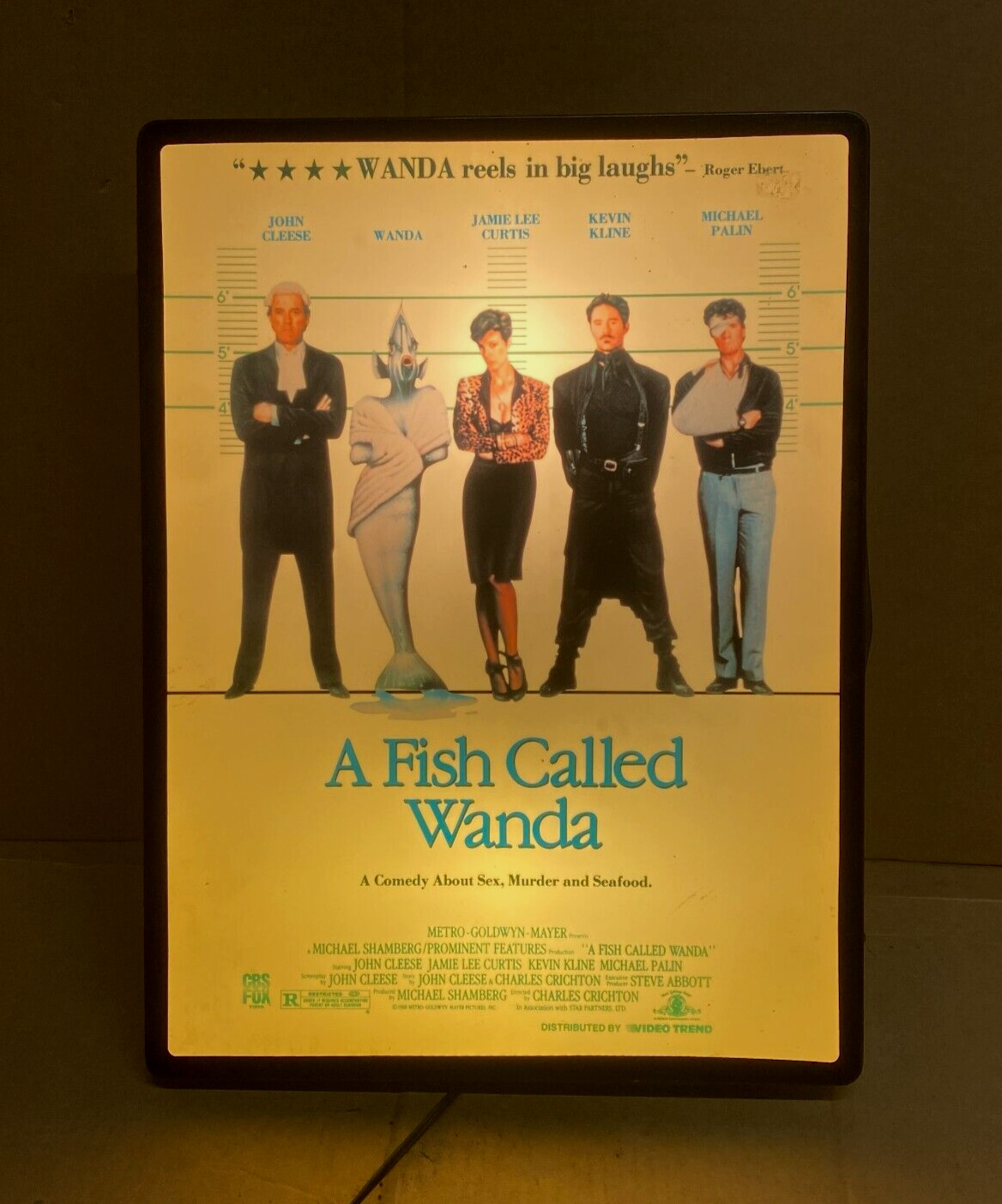 Vintage 1988 A Fish Called Wanda Film Movie Poster Light Lamp Sign 21\