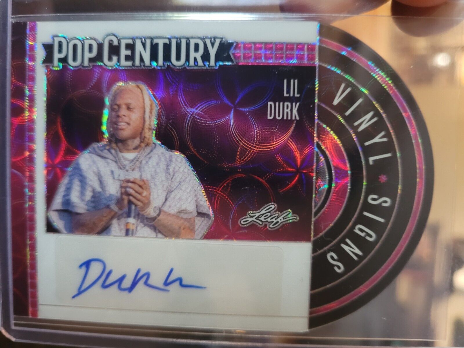 2024 Leaf Pop Century - Lil Durk - Vinyl Signs Pink Auto #d 6/7