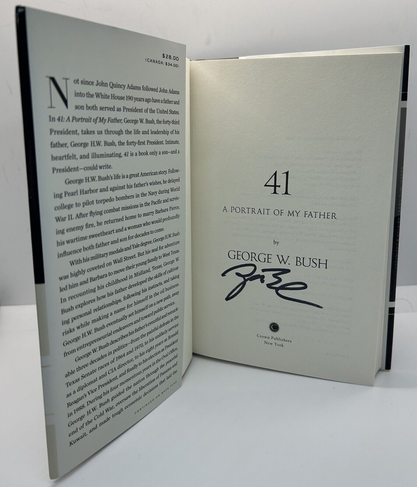 George W. Bush Signed 41 A Portrait of My Father Book Autographed