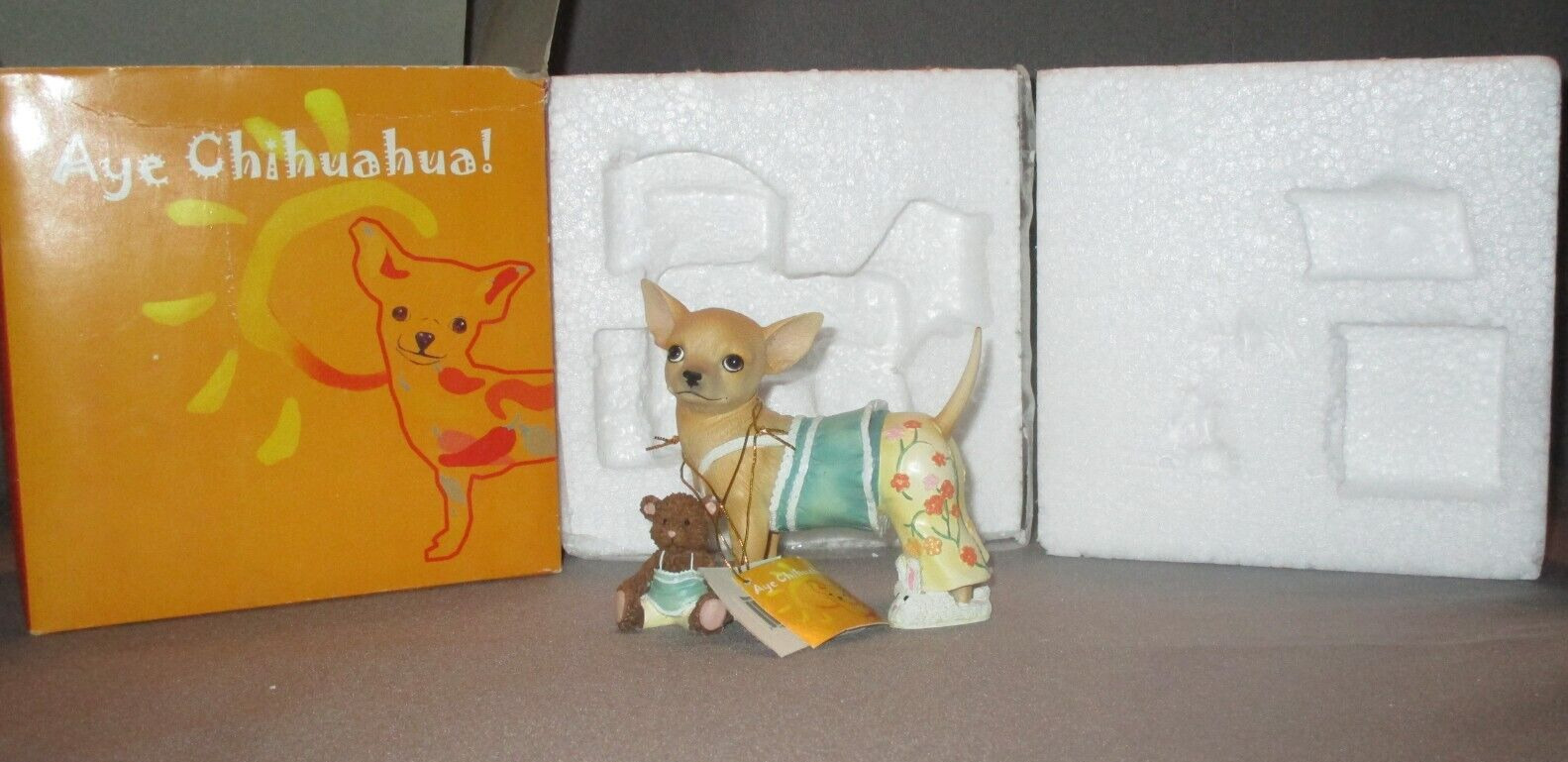 2008 Westland Giftware Aye Chihuahua Dog Figurine 13346 Pajamas Teddy Bear NIB