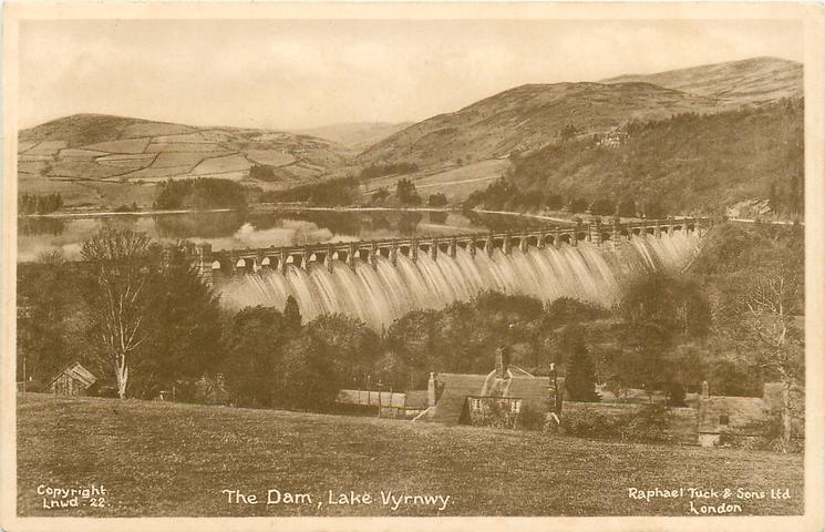 Llanwddyn Wales View Of The Dam, Lake Vrnwy OLD PHOTO