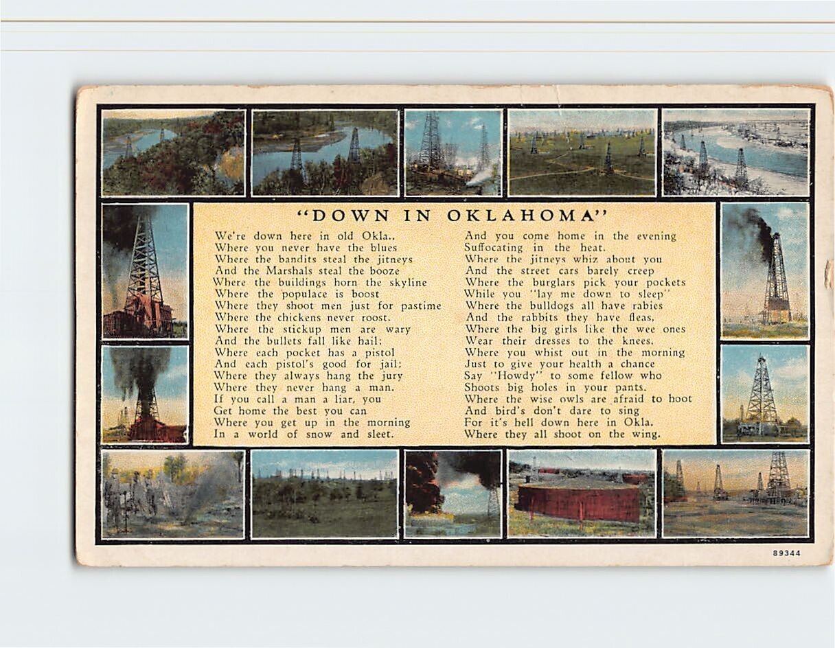 Postcard Scenes & Poem Down in Oklahoma