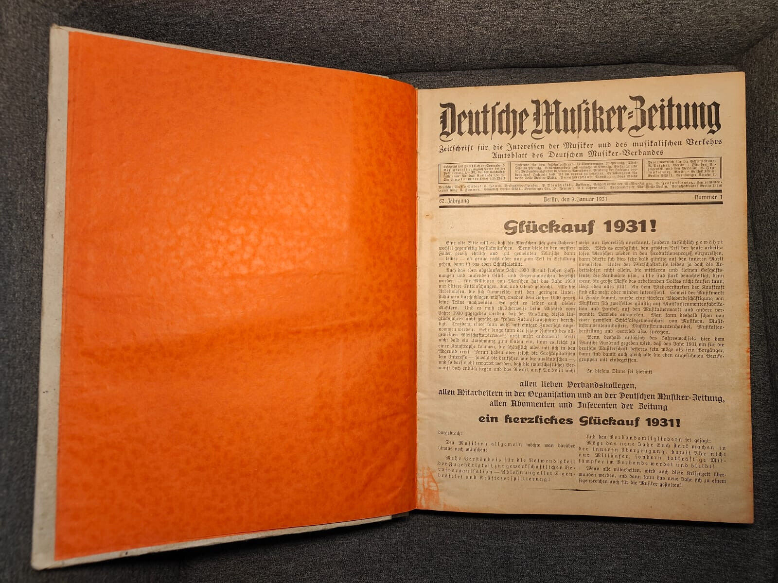 Deutsche Musiker Zeitung - Musiker-Verband - Jahrgang 1931 - Original 52 Issues