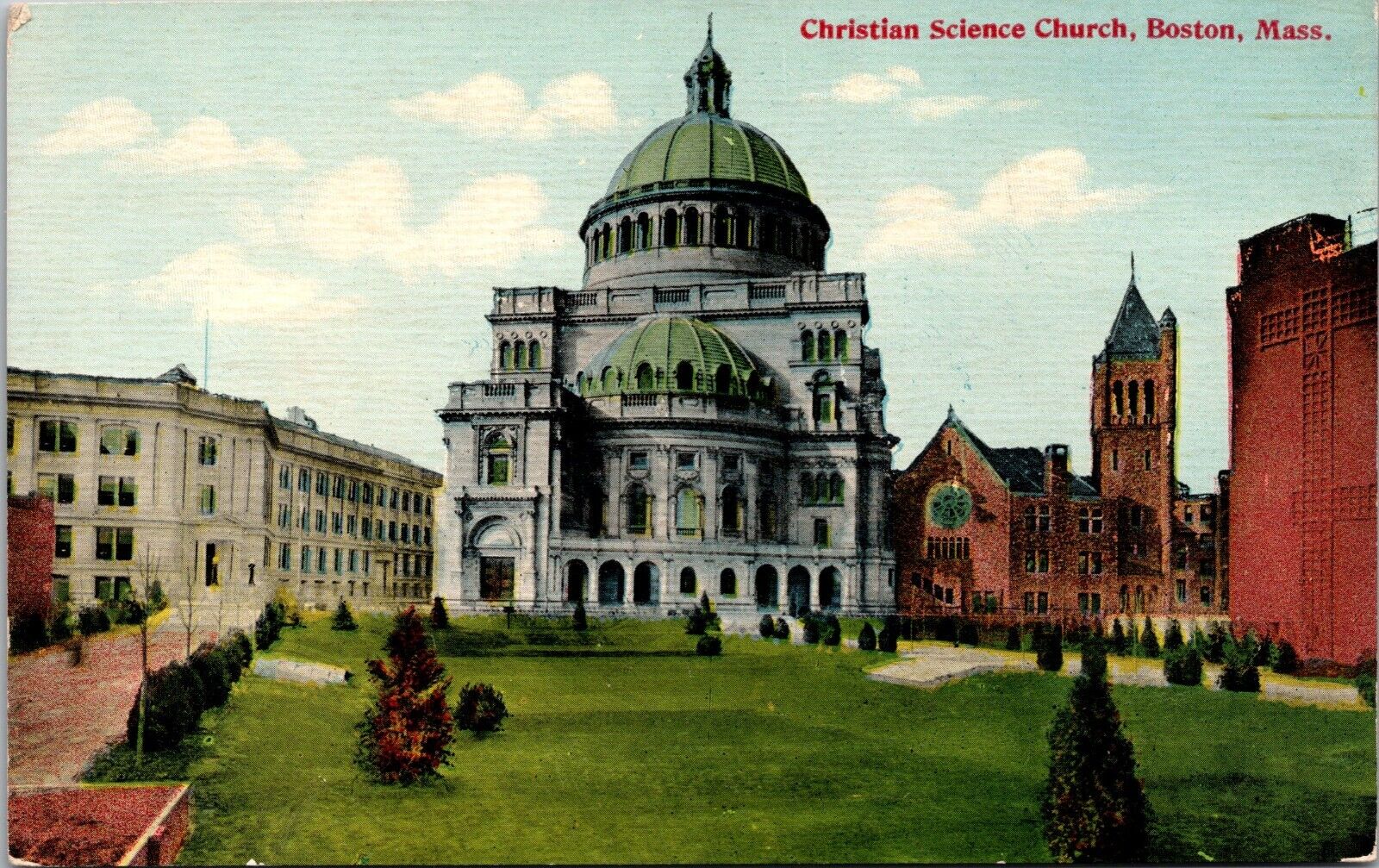 Postcard Church Christian Science Boston Mass [bx]