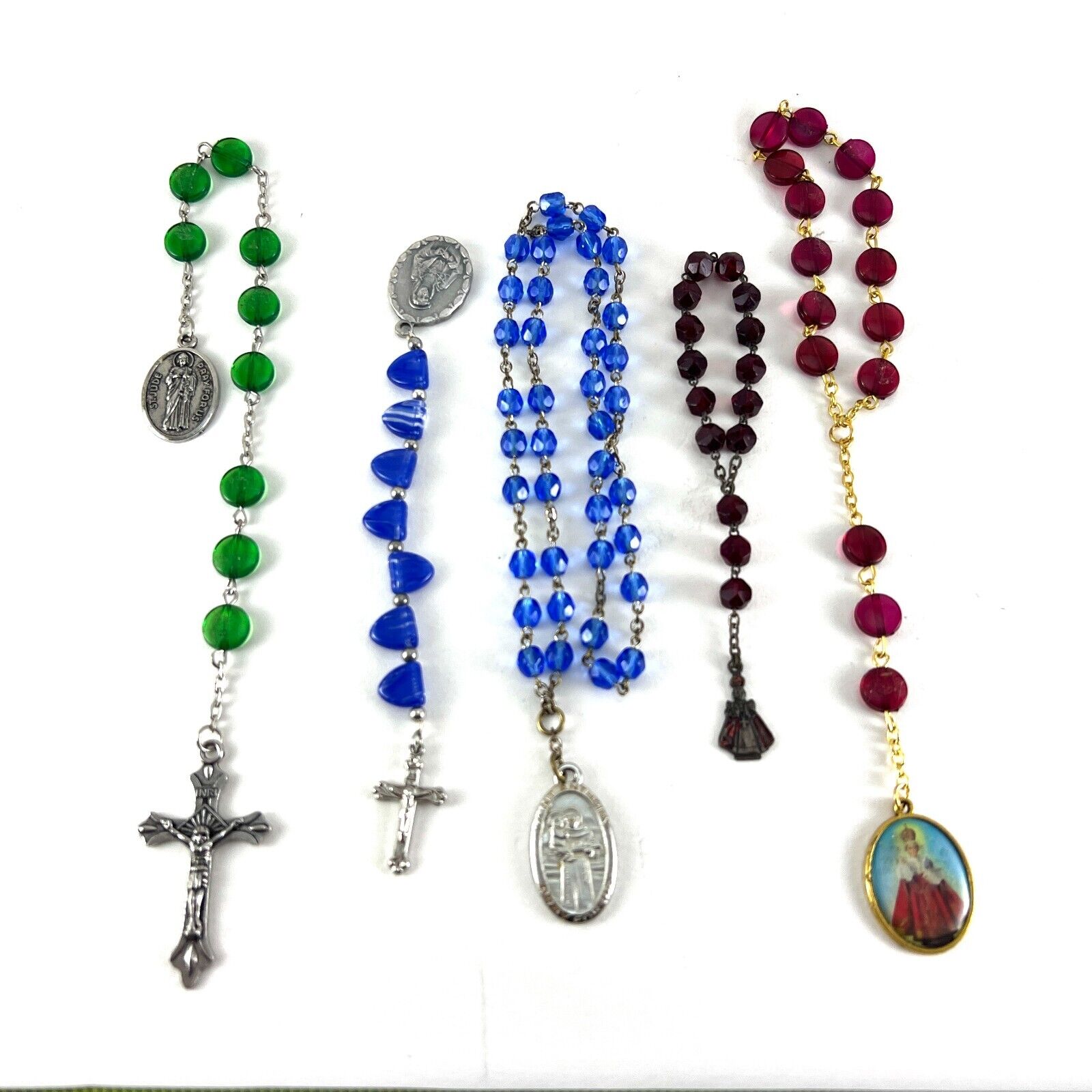 Vintage / Antique Catholic Rosary / Beads - Lot of 5 Unique Pieces