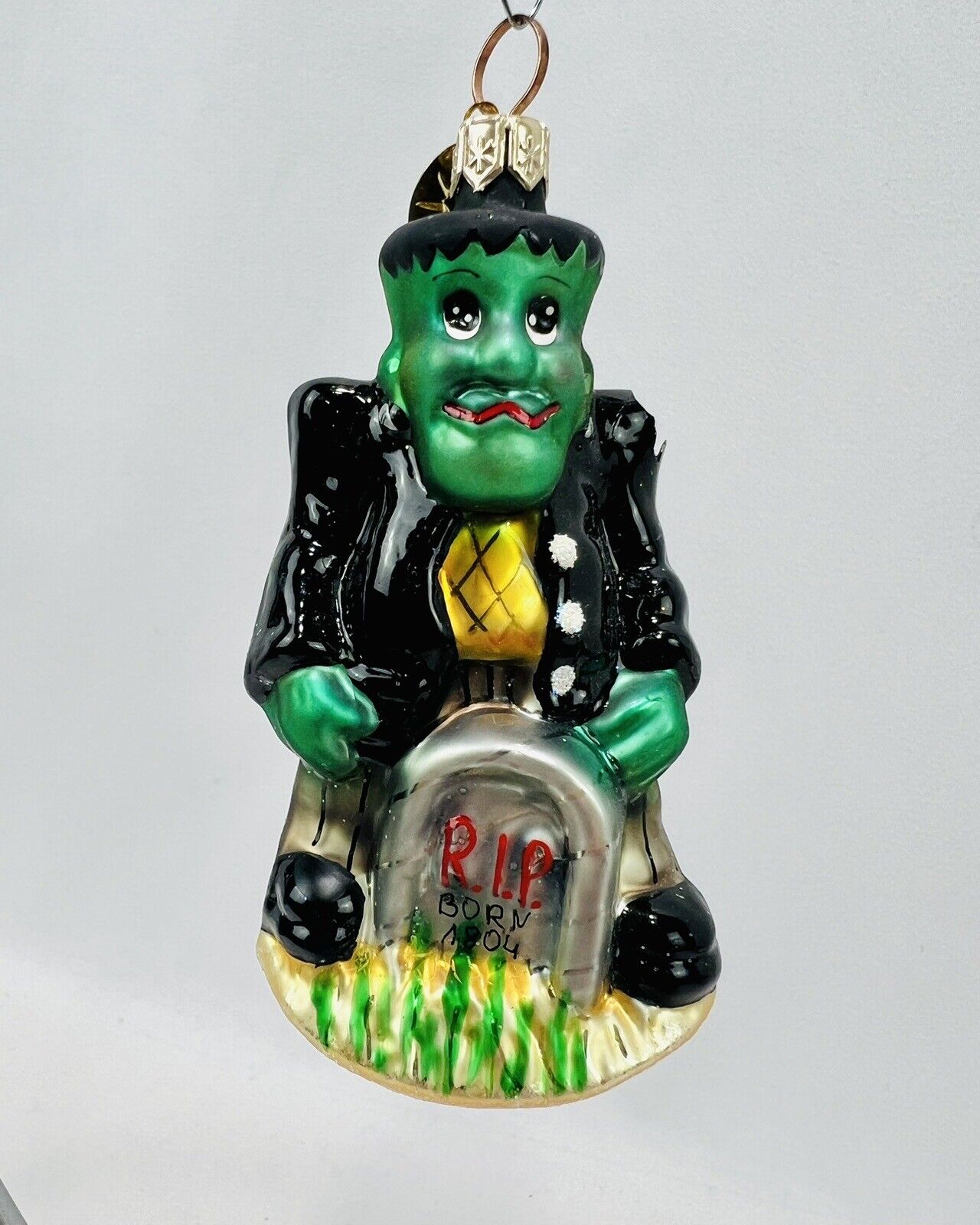 Christopher Radko Frankie Baby Frankenstein Gem Glass Halloween Ornament - READ