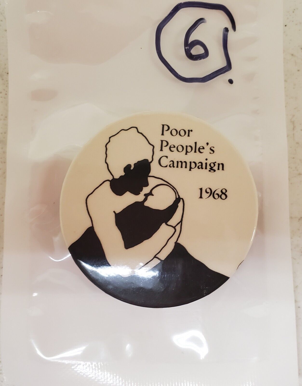 ORIGINAL: RARE: 1968 POOR PEOPLE'S CAMPAIGN PINBACK PIN