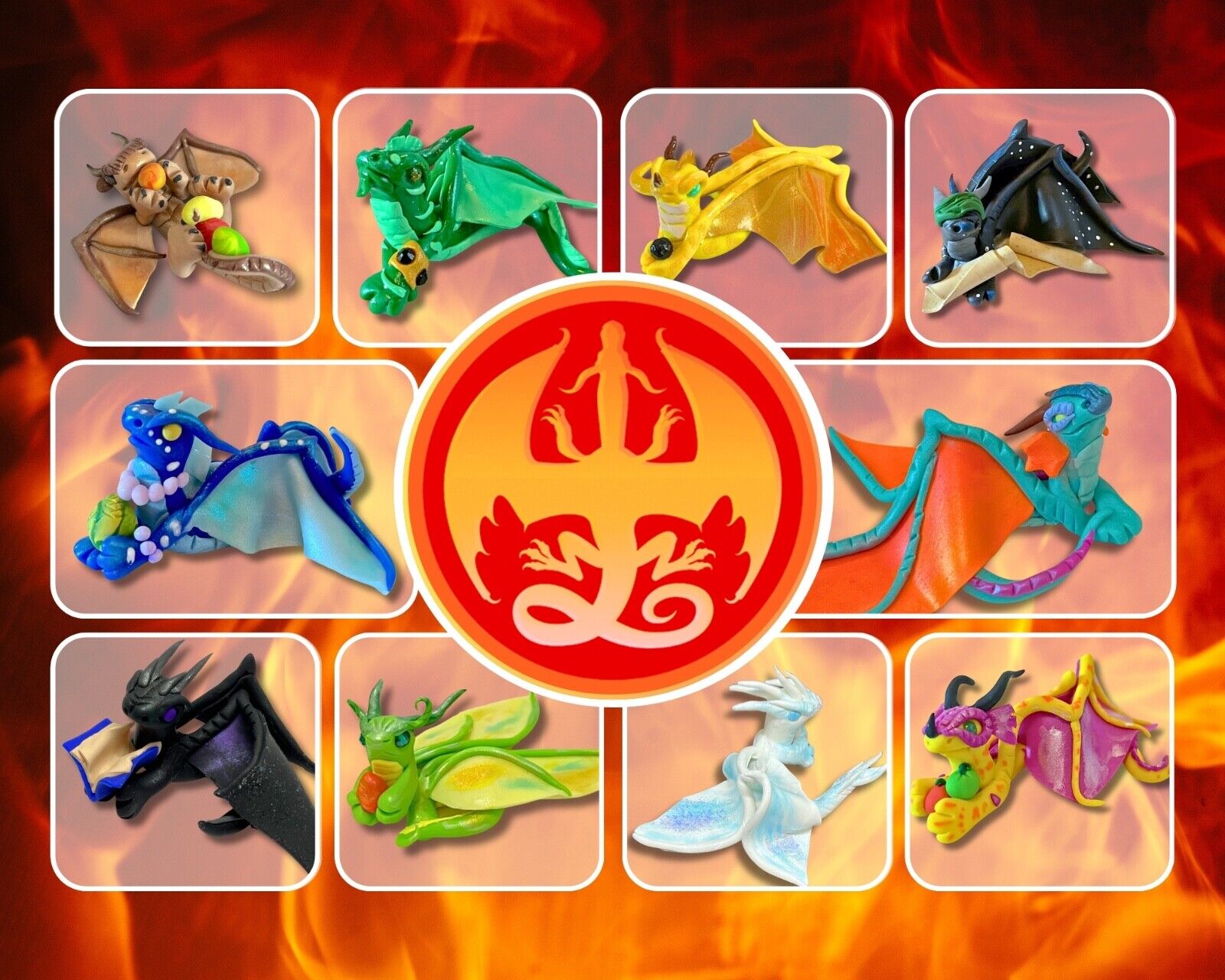 Wings of Fire Dragon Figures Polymer clay sculptures Fantasy, Mythical Creatures
