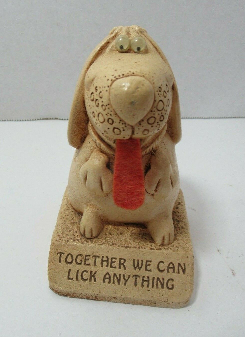 Paula figurine 1984 Together We Can Lick Anything puppy dog tongue googly eyes