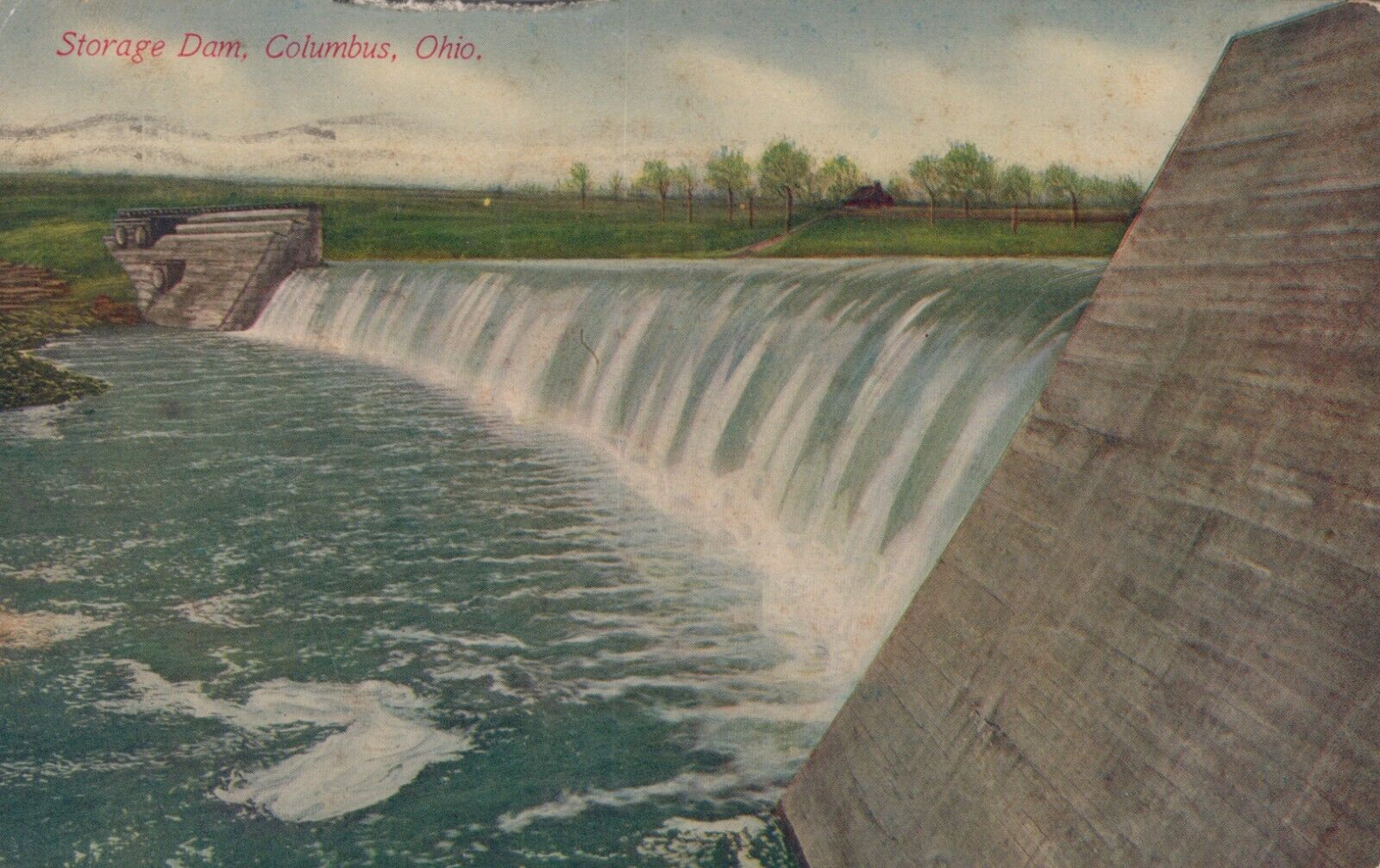 Storage Dam Columbus Ohio Posted Vintage Divided Back Postcard