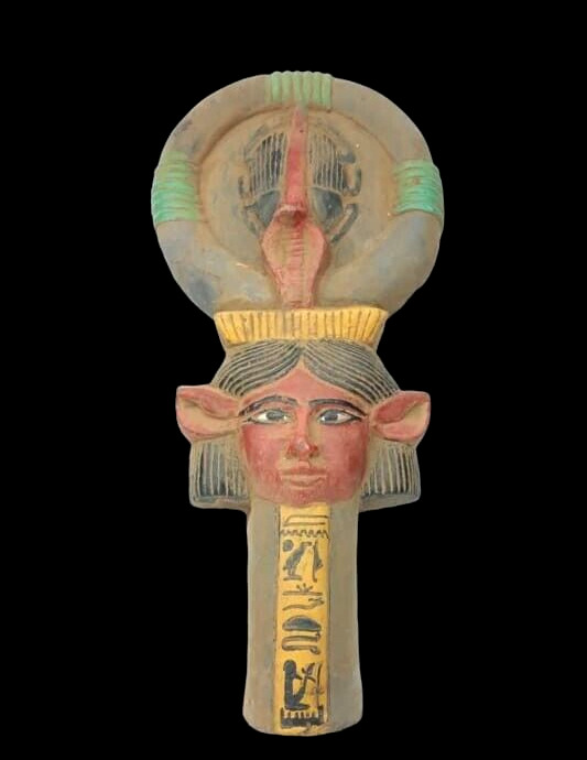 An ancient Egyptian pharaonic statue, the key to life, the stone Ankh-Hathor BC