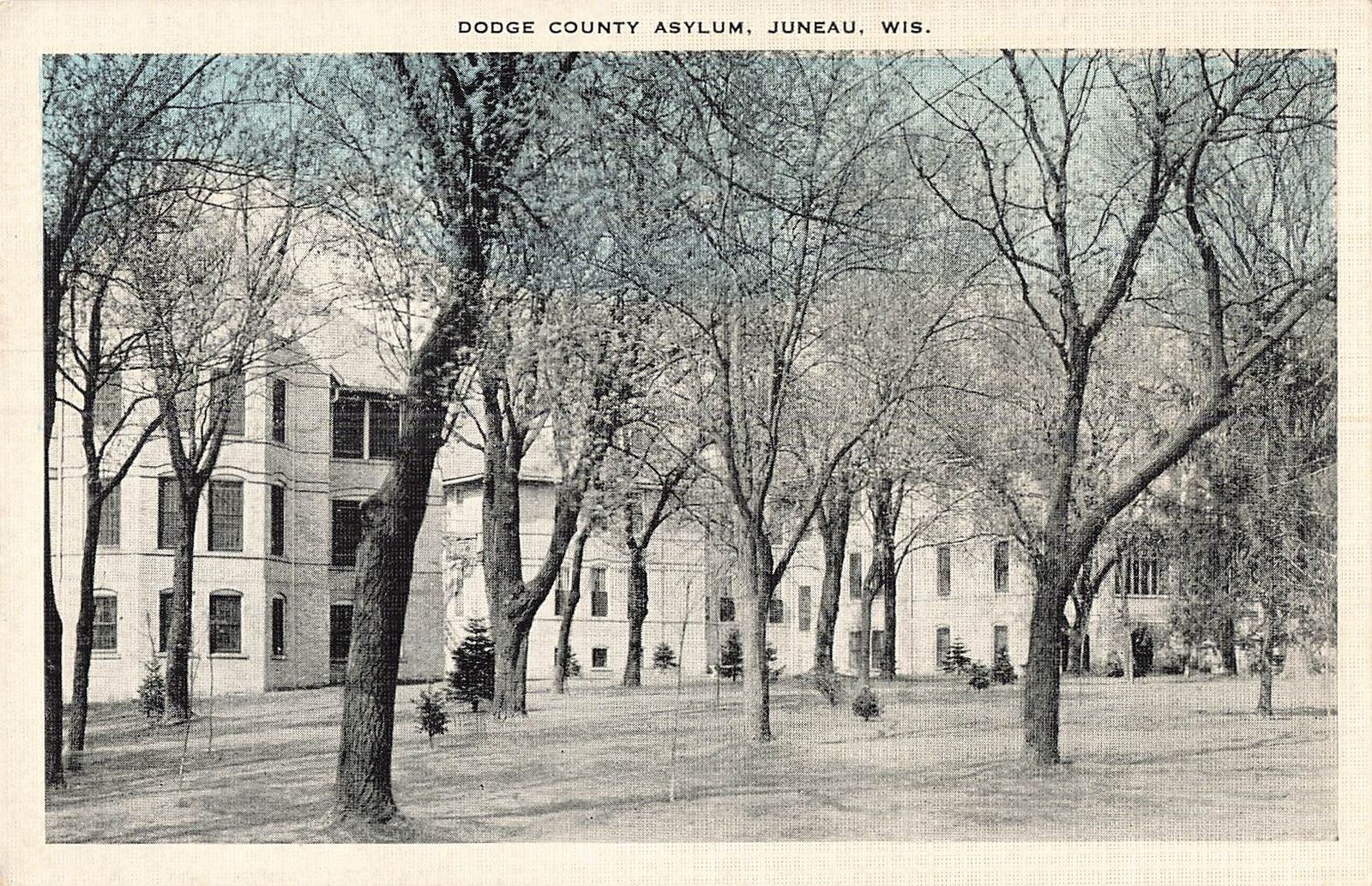 Vintage Postcard Exterior View Dodge County Asylum Juneau Wisconsin