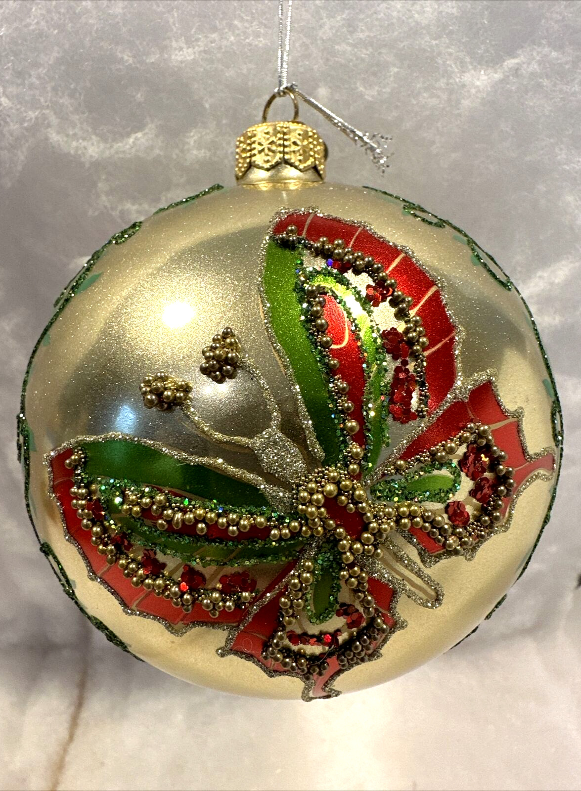 Pier 1 Rare Glass Christmas Ornament 4\