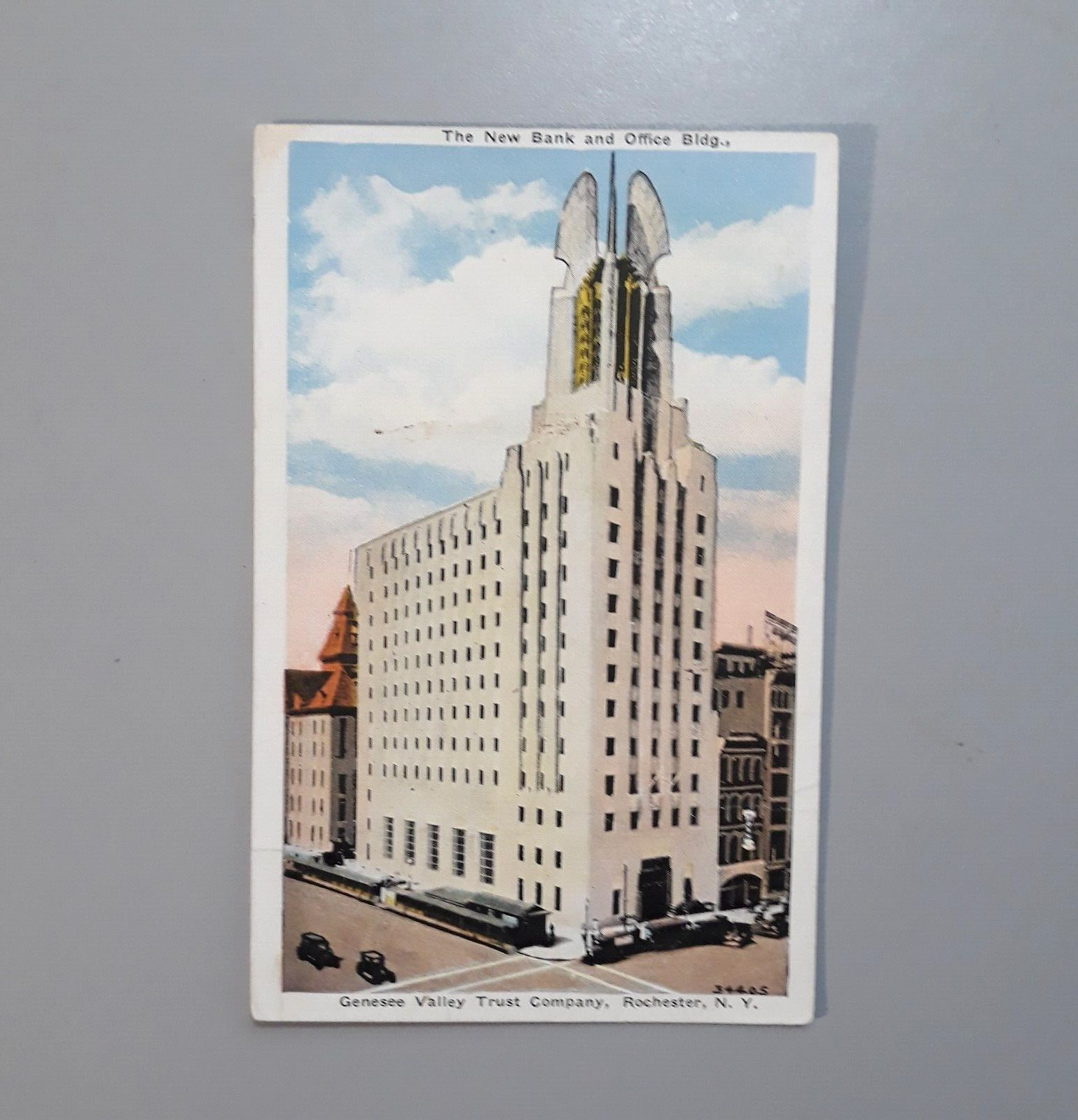 Vtg 1934 Postcard Rochester NY - GENESEE VALLEY TRUST CO The New Bank and Office