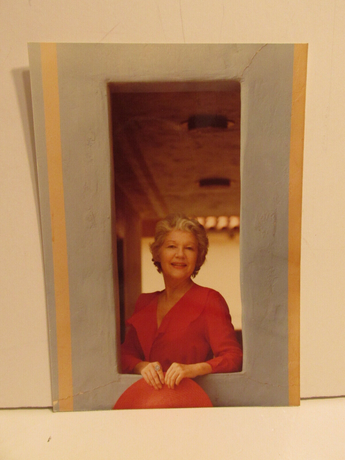 VINTAGE FOUND PHOTOGRAPH COLOR ART OLD PHOTO 1980S UPPER CLASS WHITE WOMAN LADY