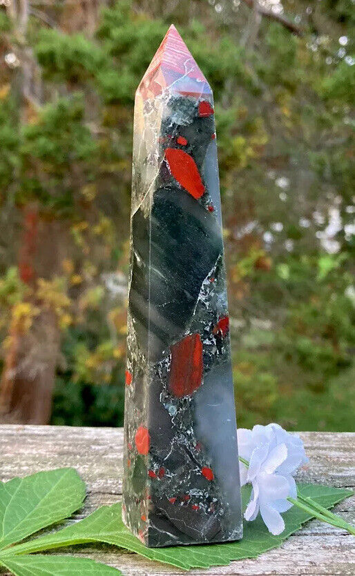 204g MAGNIFICENT NATURAL AFRICAN BLOODSTONE CRYSTAL POLISHED HEALING WAND  India