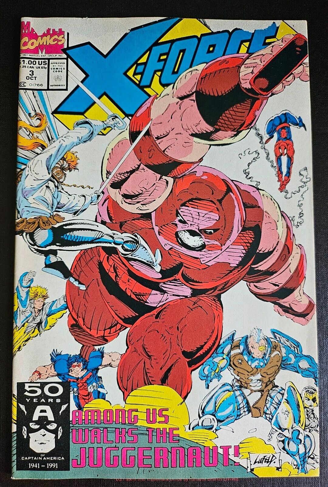 X-Force #3 Marvel Juggernaut CABLE SPIDER-MAN Rob Liefeld OCT 1991