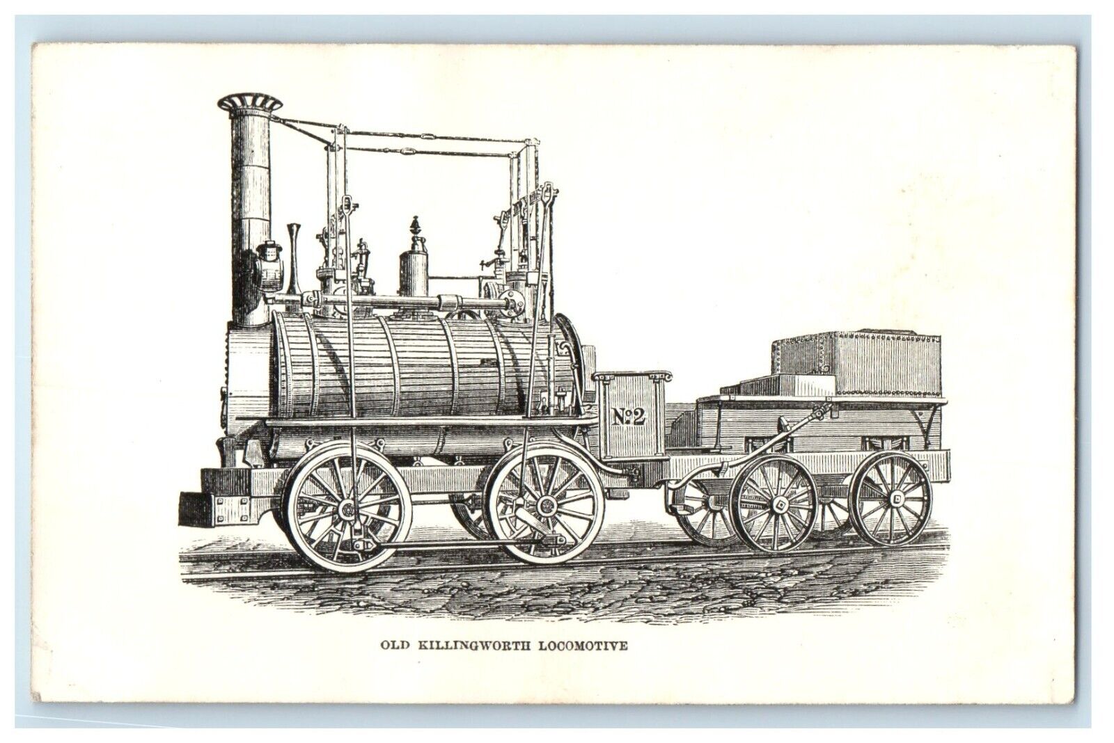 c1950's Old Killingworth Locomotive Train NO. 2 Unposted Vintage Postcard
