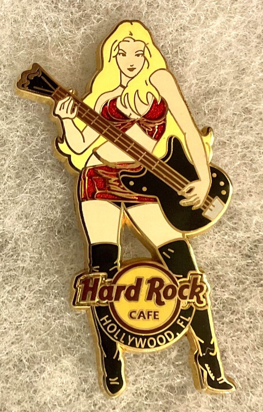 HARD ROCK CAFE HOLLYWOOD FL SEXY BLONDE GIRL ROCK ALL NIGHT SERIES PIN # 47902