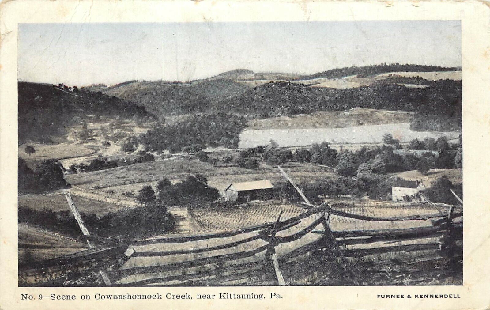 c1909 Postcard; Scene on Cowanshonnock Creek near Kittaning PA Armstrong County 