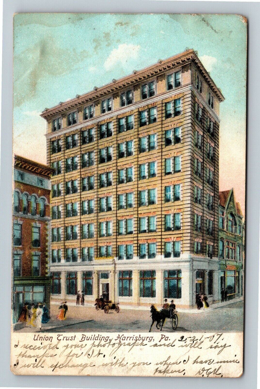 Harrisburg, PA-Pennsylvania, Union Trust Building, Vintage Postcard