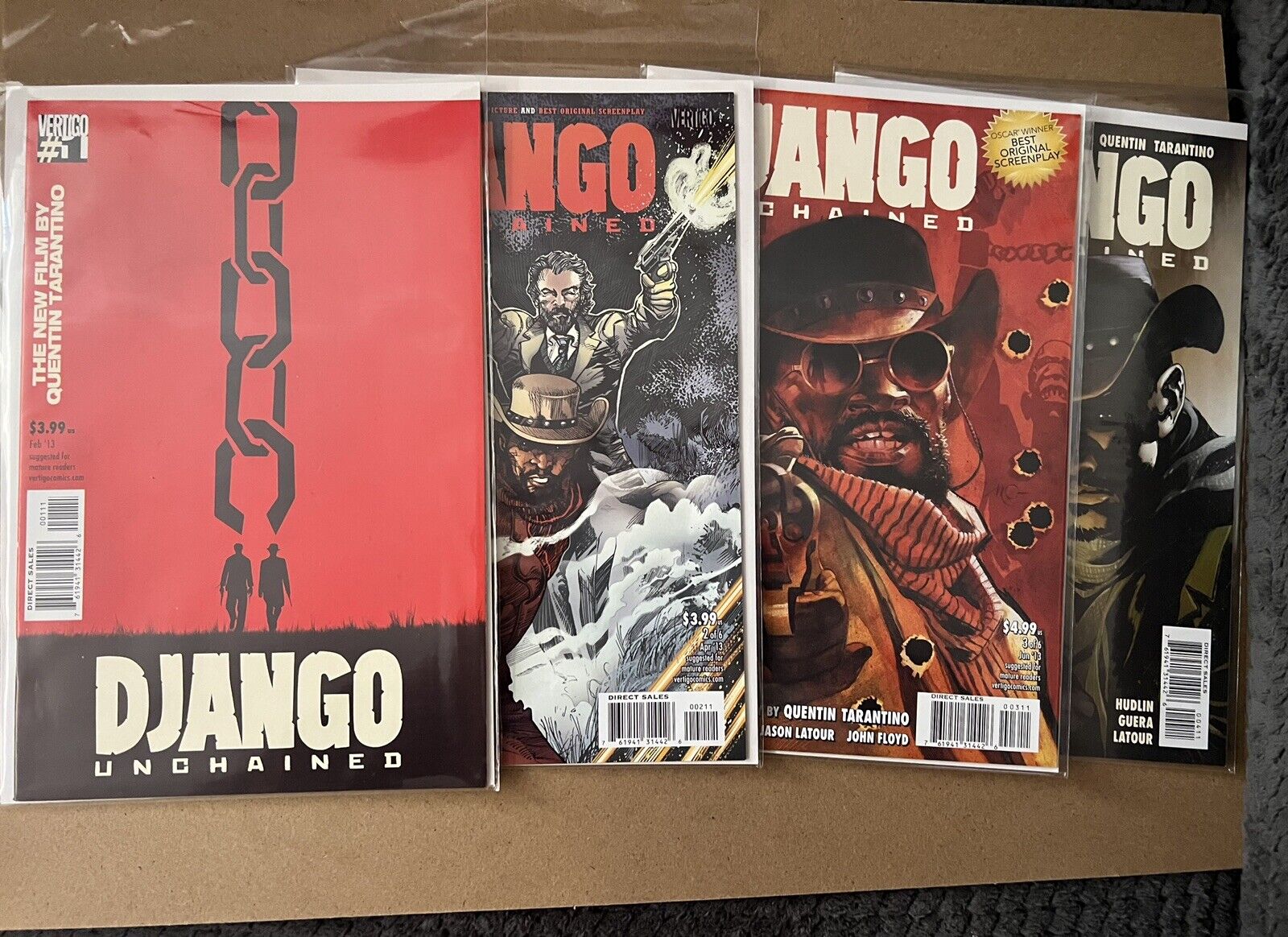 Django Unchained #1-4 (Vertigo Comics, February 2013) Rare, 1st Prints, HTF
