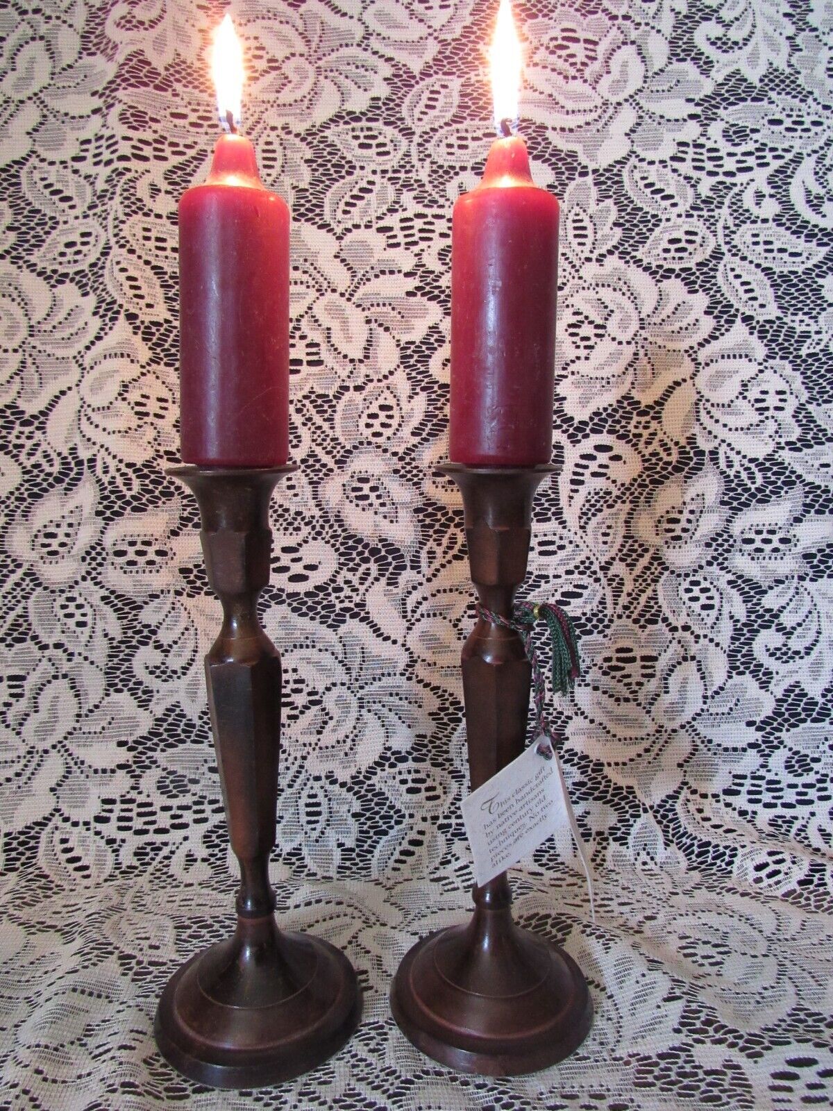 Hosley Classic Collection Patina Candlestick Holders