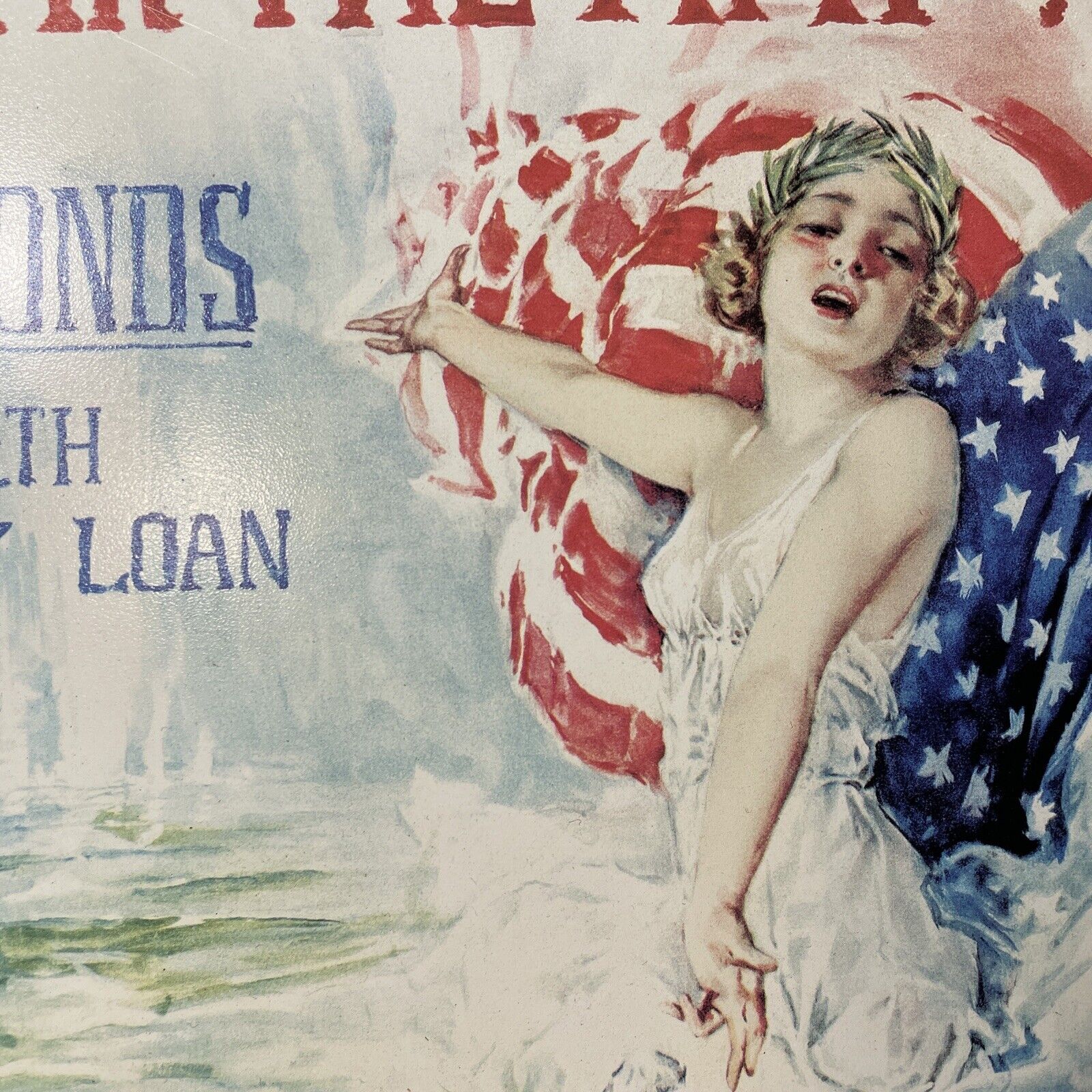 WW1 Navy CLEAR THE WAY Buy Bonds Fourth Liberty Loan Desperate Sign Company