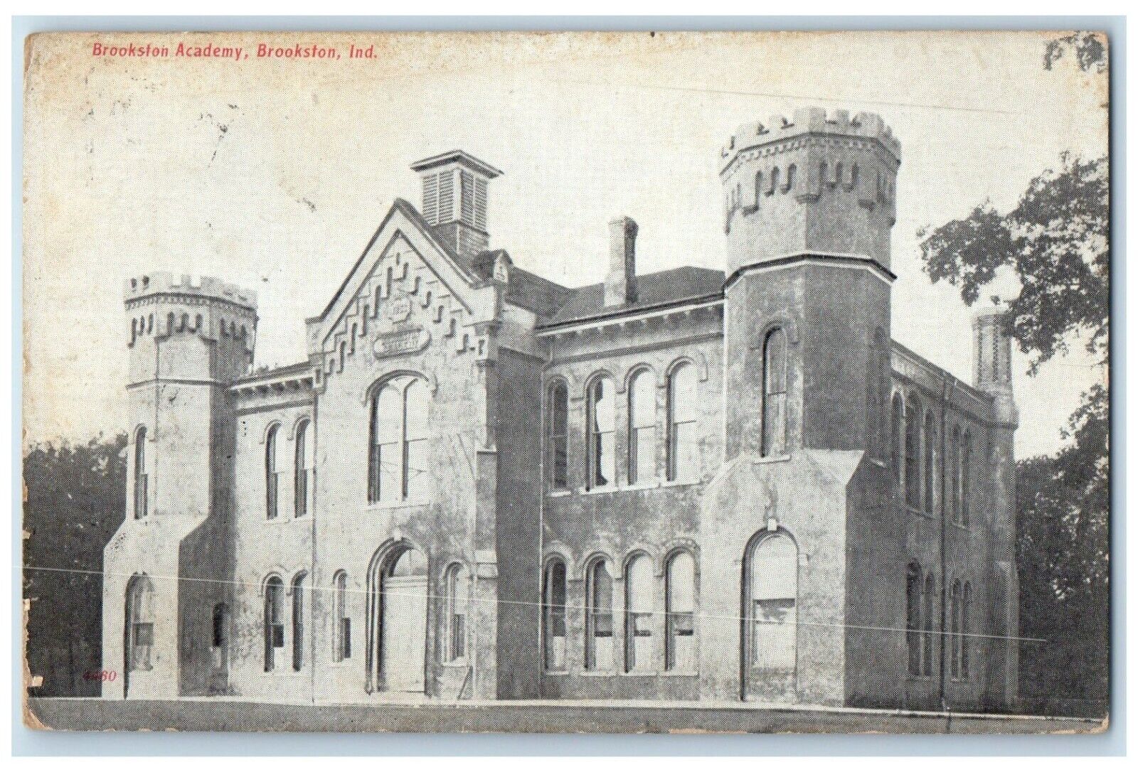 c1910 Exterior View Brookston Academy Building Brookston Indiana Posted Postcard