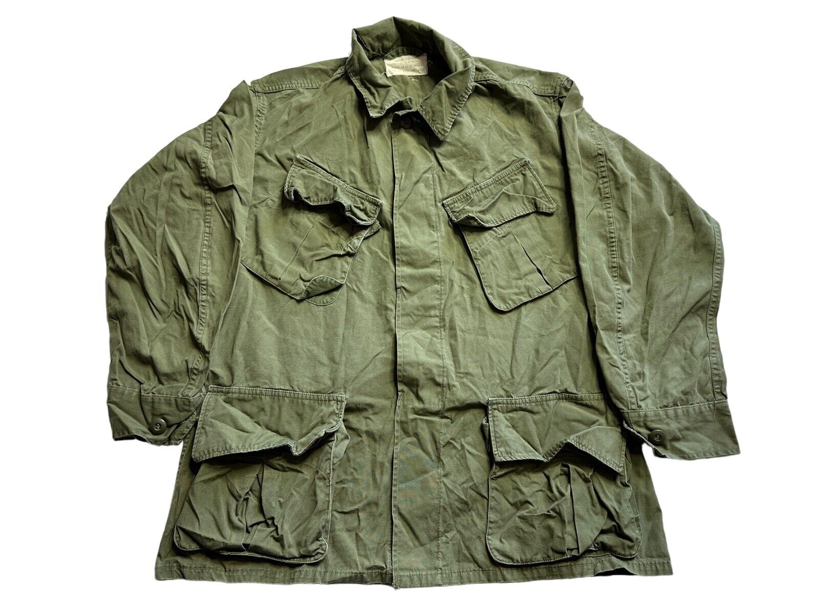 Vietnam War U.S. Army 3rd Pattern Jungle Jacket POPLIN NON-RIPSTOP Medium 60s