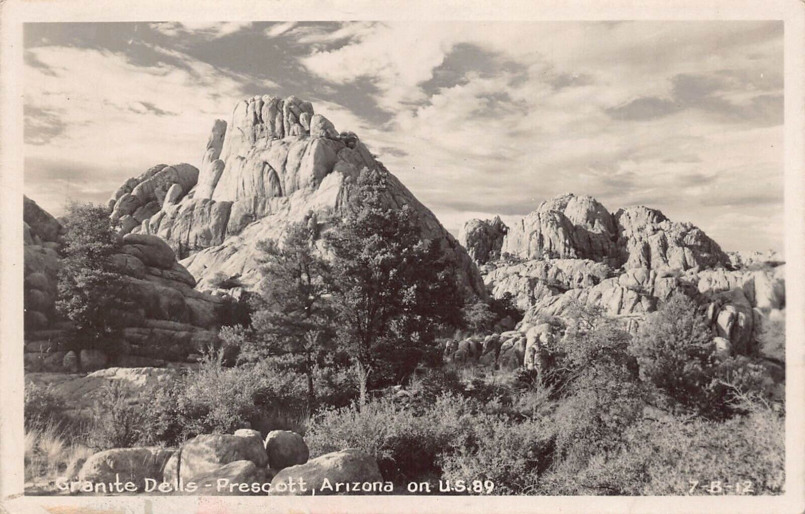 Prescott AZ Arizona Granite Dells RPPC Hwy 89 Photo Vtg Postcard C32