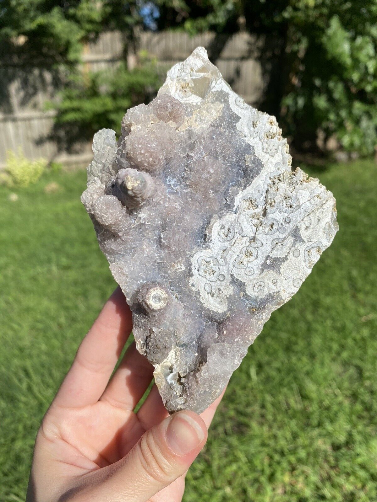 Unique Natural Lavender Amethyst Crystal Geode Cluster Botryoidal