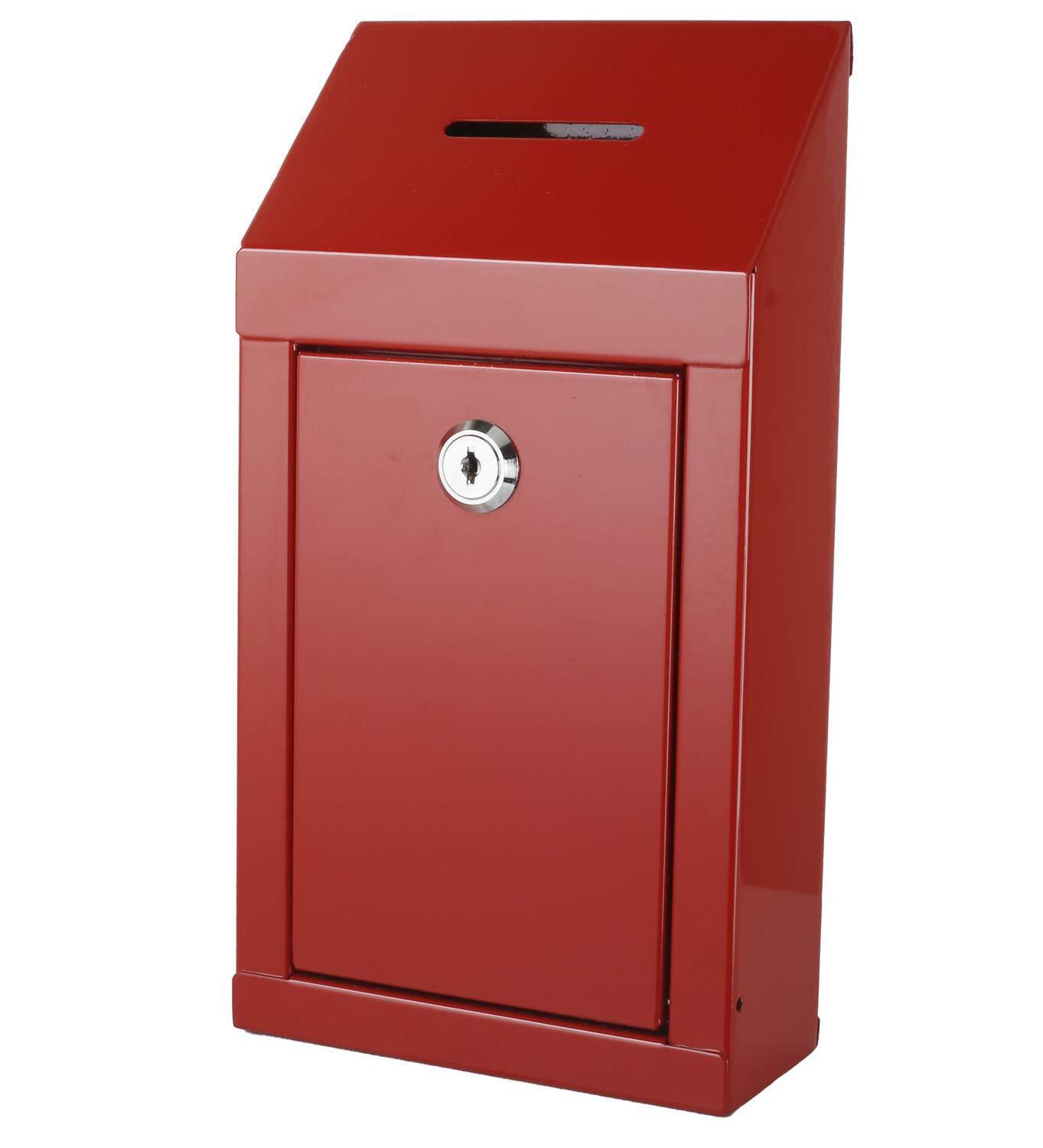 Metal Donation Box Charity Steel Collection Box Office Suggestion Box Secure Box