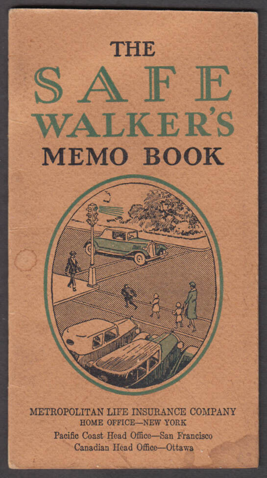 Metropolitan Life Insurance Safe Walker\'s Memo Book 1930s