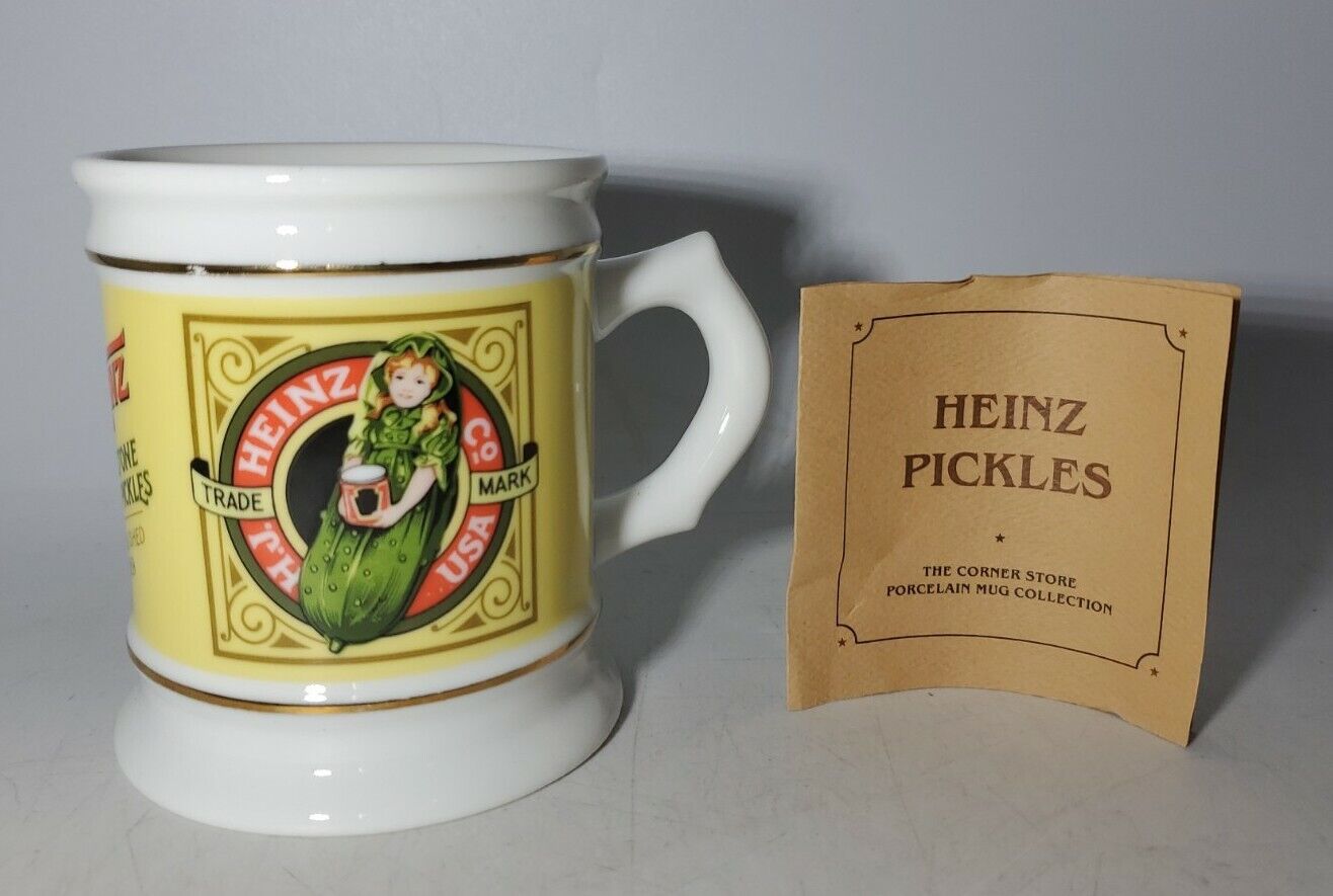 VINTAGE 1984 HEINZ SWEET PICKLES COFFEE MUG PORCELAIN Great Vtg Advertising NOS