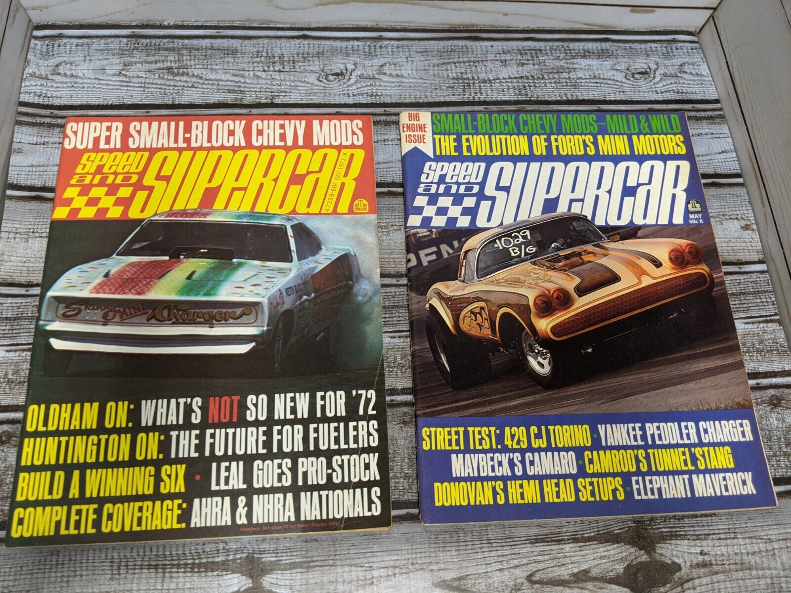 2 Vintage Drag Racing Speed & Supercar Magazine 1971 Funny Cars